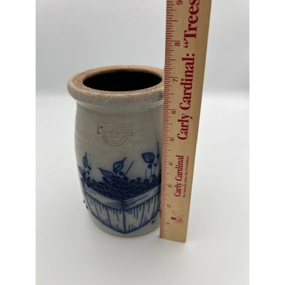 Salmon Falls Stoneware 1991 Blueberry Basket Salt Glazed Pottery Crock Dover NH